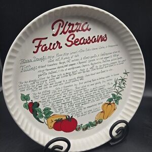 Fapor Portugal Pizza Dish + Four Seasons Recipe Oven Microwave Dishwasher VTG